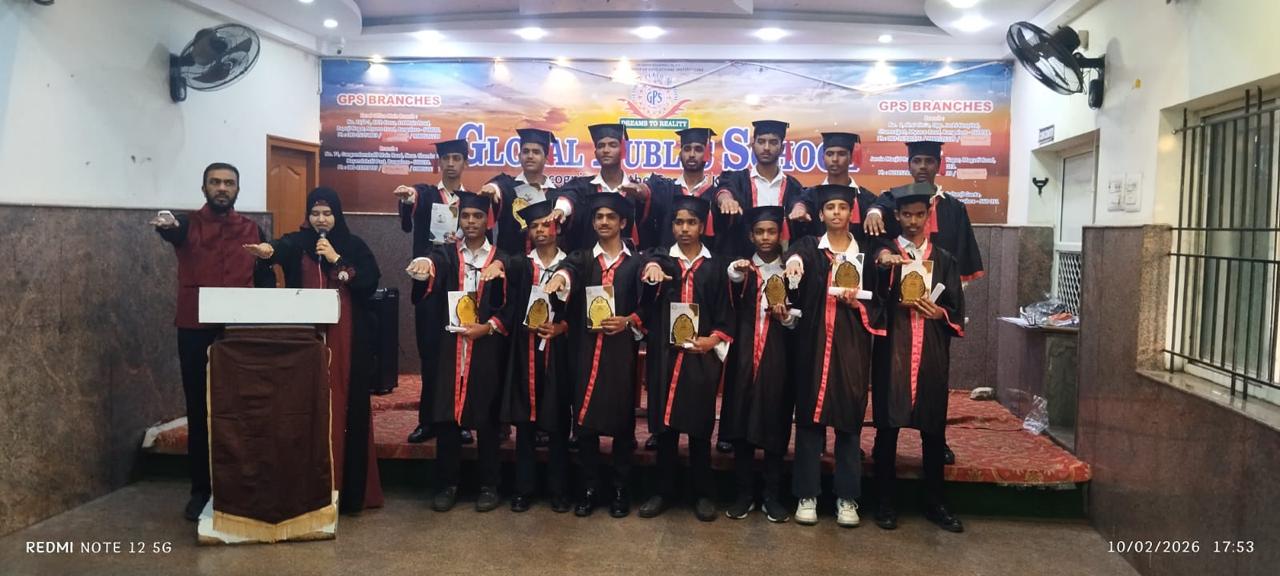 Graduation ceremony with awarded students