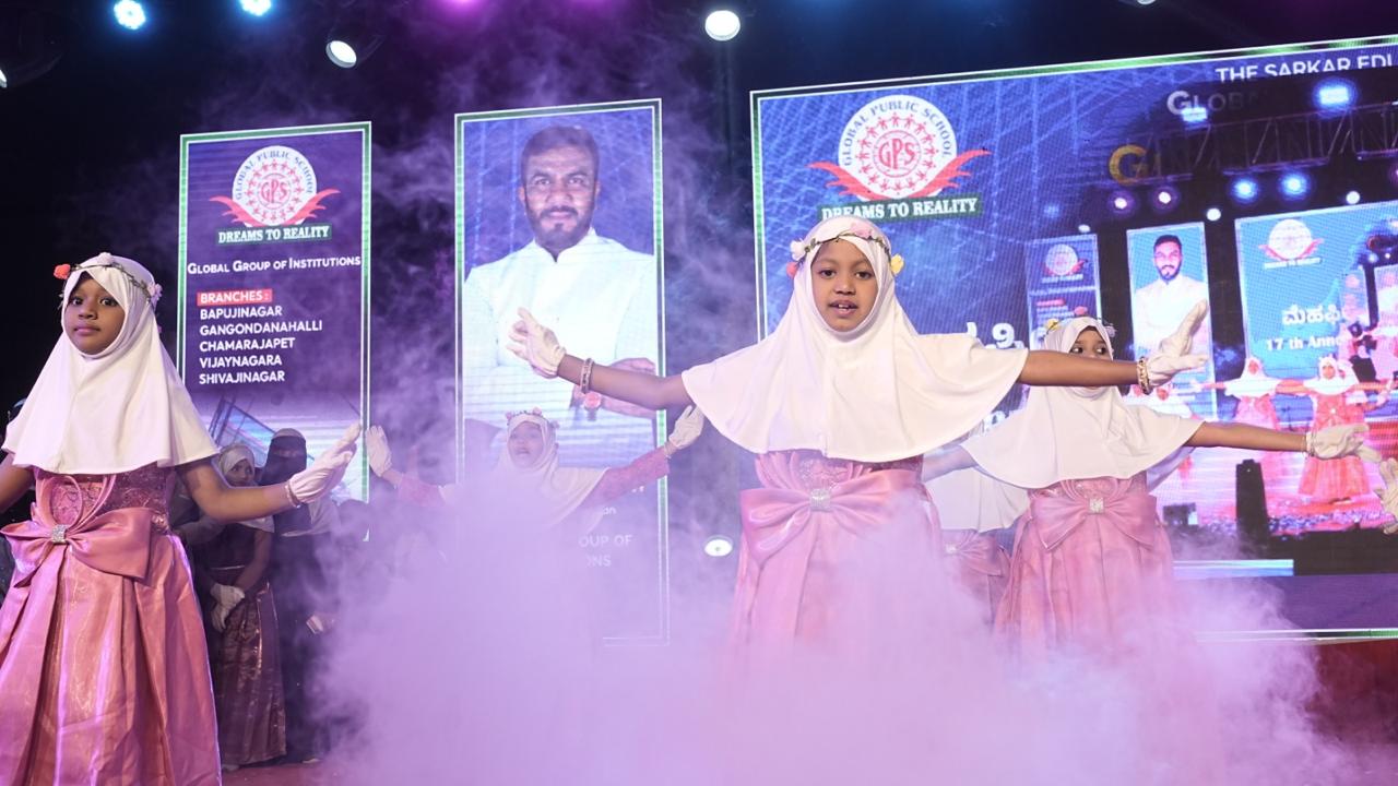 Young girls performing a stage dance