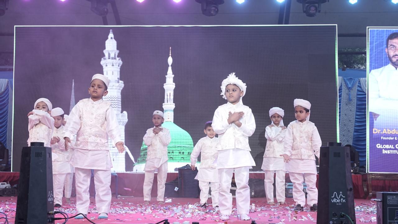 Young boys performing a devotional stage dance