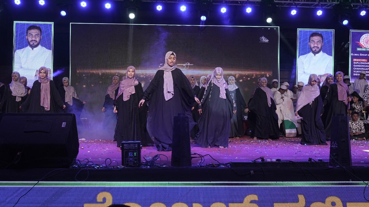 Girls present a graceful group dance performance
