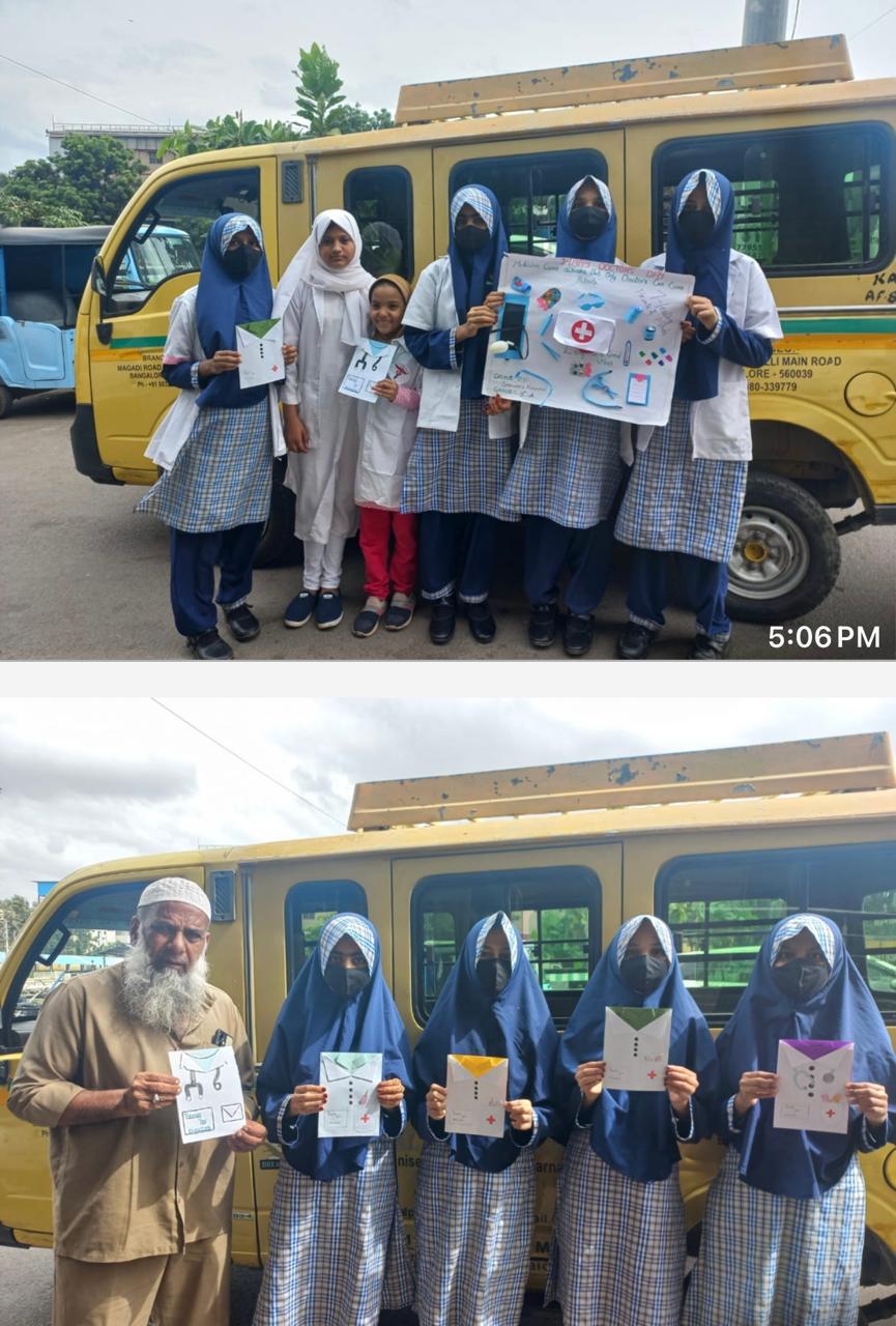 Students display first-aid awareness posters