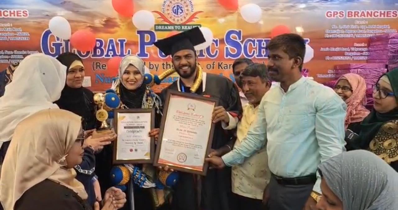 Achiever felicitated with a trophy and certificate