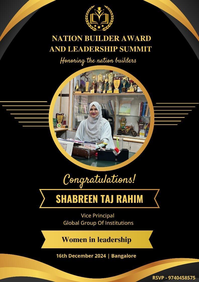 Women in Leadership award congratulations poster