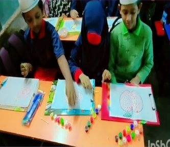 Children doing art and craft